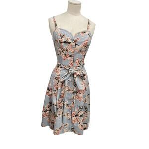 Gal Meets Glam Collection Daphne Dress Cherry Blossom Button Front Size 00